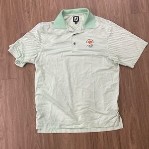 Green Striped Footjoy Golf Polo